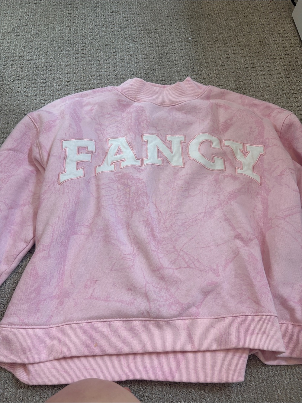Pink camo Fancy mockneck. Size xs/s.
